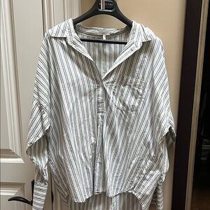 Joie Blue and White Striped Shirt
